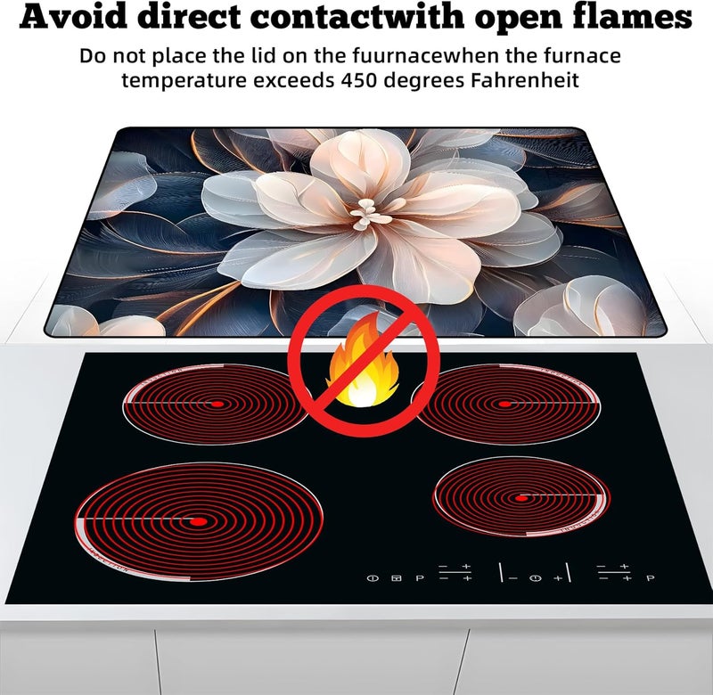 AOHMPT Multi-Design Stove Top Cover for Glass/Electric Stoves - 3-in-1 Heat-Resistant Protector Mat, Non-Slip Drying Rack 28"x20" - Image 3